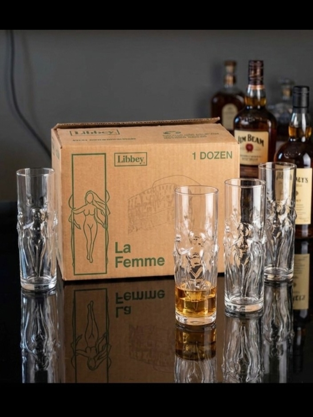 Libbey Clear La Femme Embossed Highball Glasses - Clear